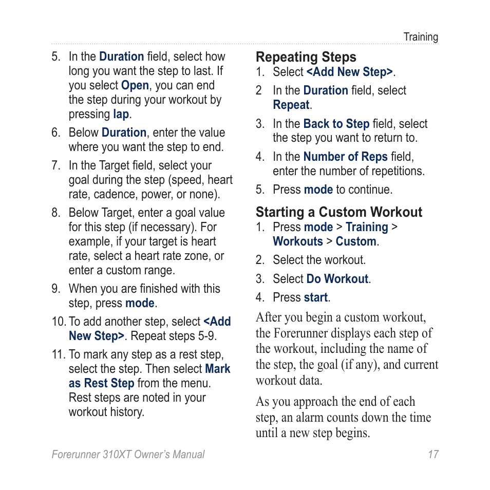 Garmin Forerunner 310XT User Manual | Page 21 / 56