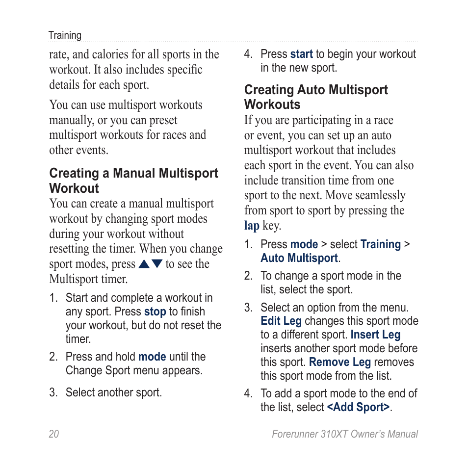 Garmin Forerunner 310XT User Manual | Page 24 / 56