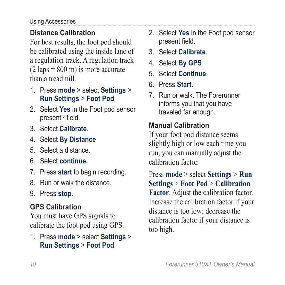 Garmin Forerunner 310XT User Manual | Page 44 / 56