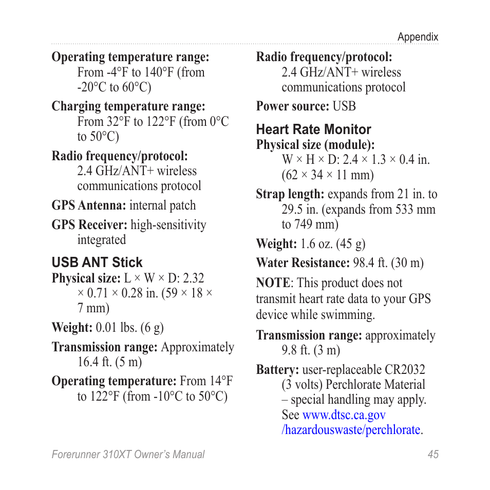 Garmin Forerunner 310XT User Manual | Page 49 / 56