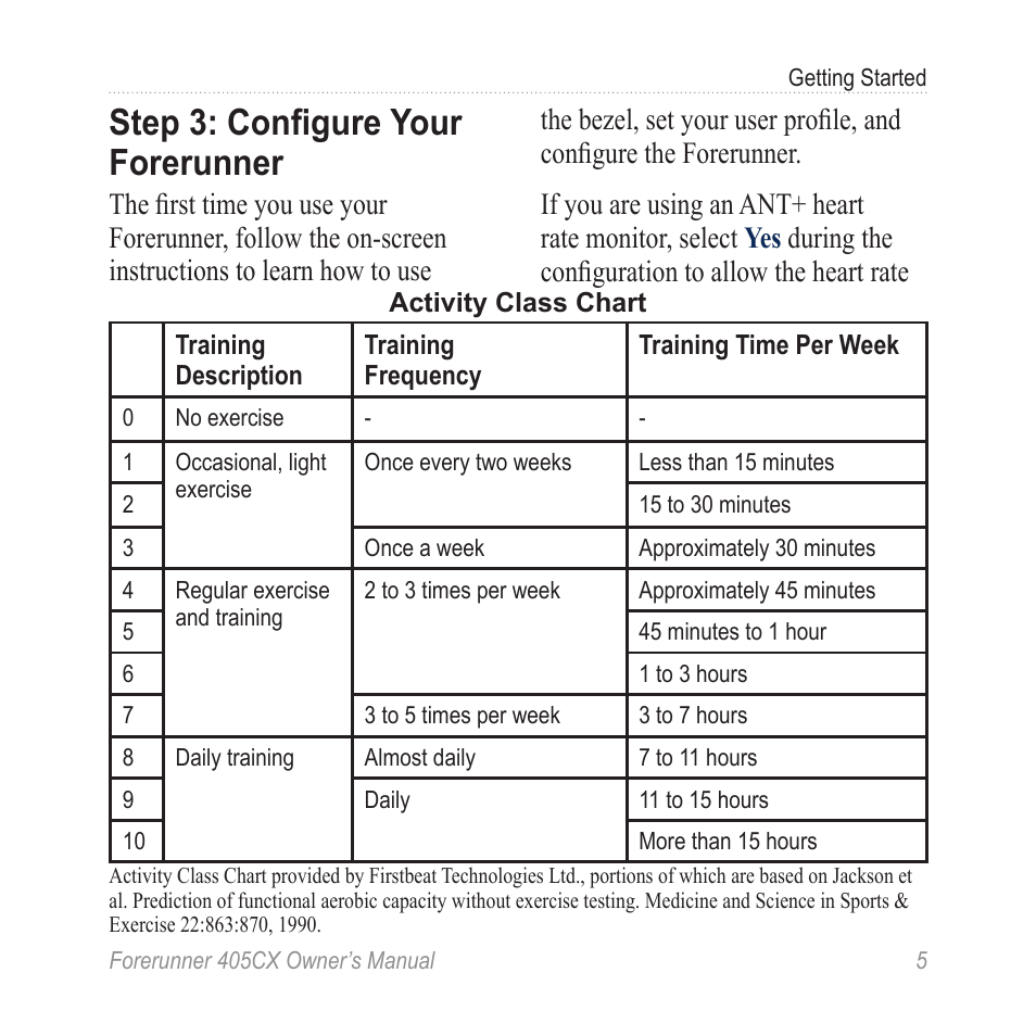 Step 3: configure your forerunner, Step 3: configure your, Forerunner | Garmin Forerunner 405 CX User Manual | Page 11 / 56