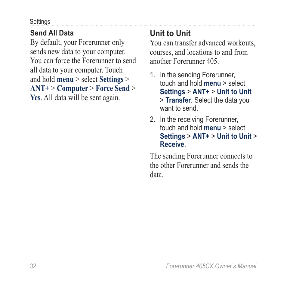 Garmin Forerunner 405 CX User Manual | Page 38 / 56