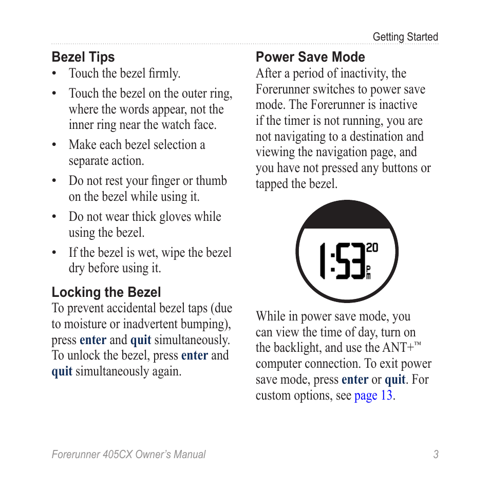 Garmin Forerunner 405 CX User Manual | Page 9 / 56