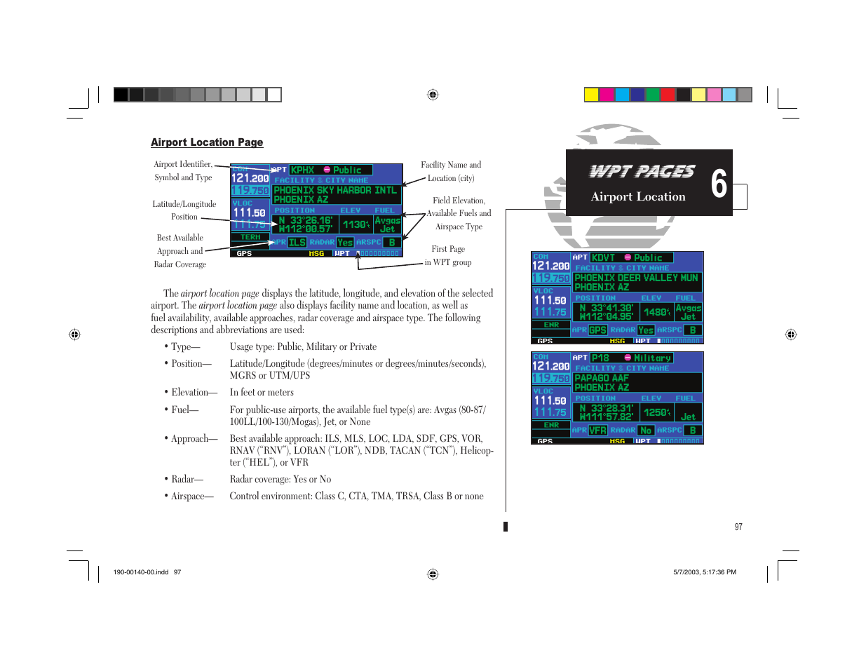 Wpt pages | Garmin GNS 430 User Manual | Page 105 / 204