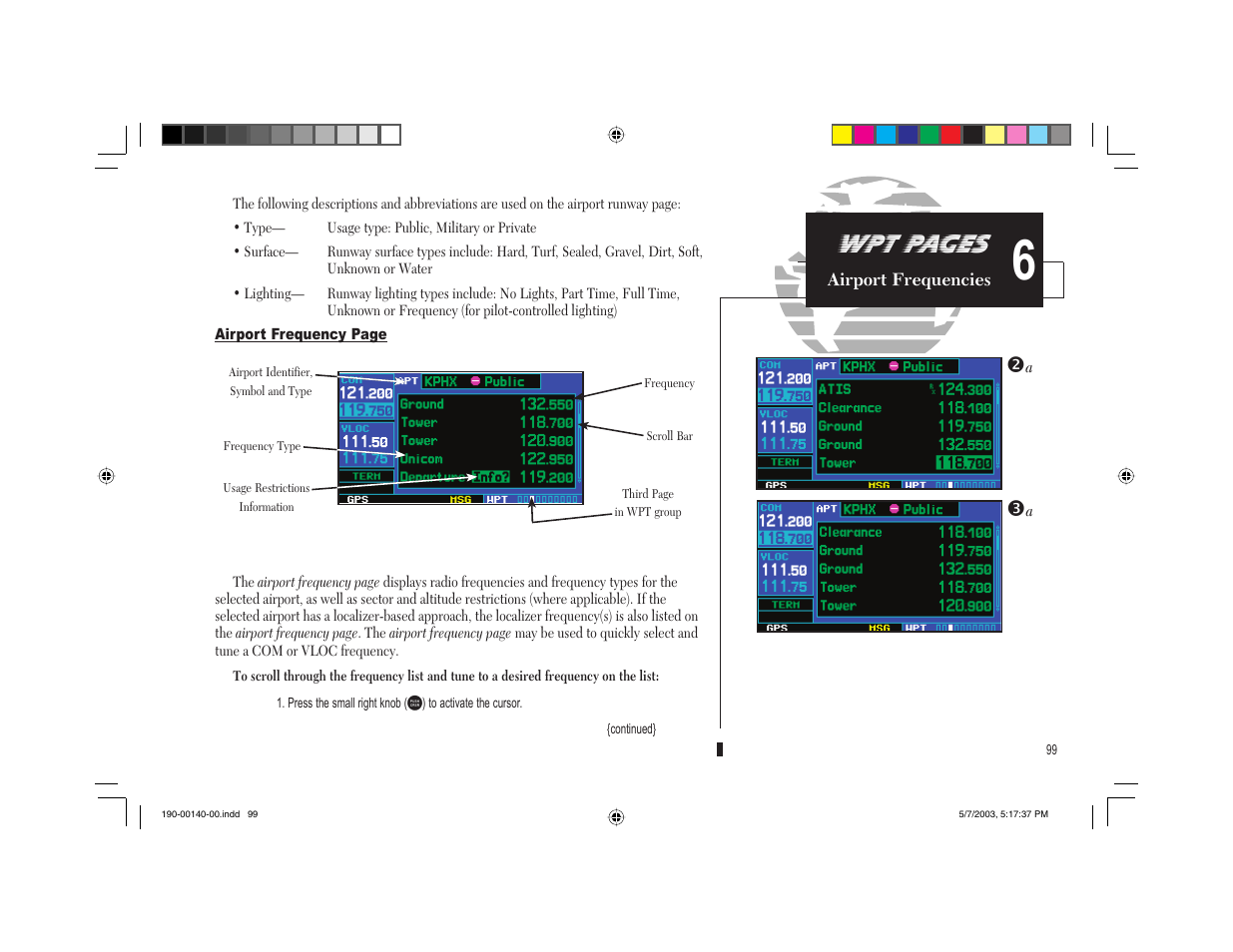 Wpt pages | Garmin GNS 430 User Manual | Page 107 / 204