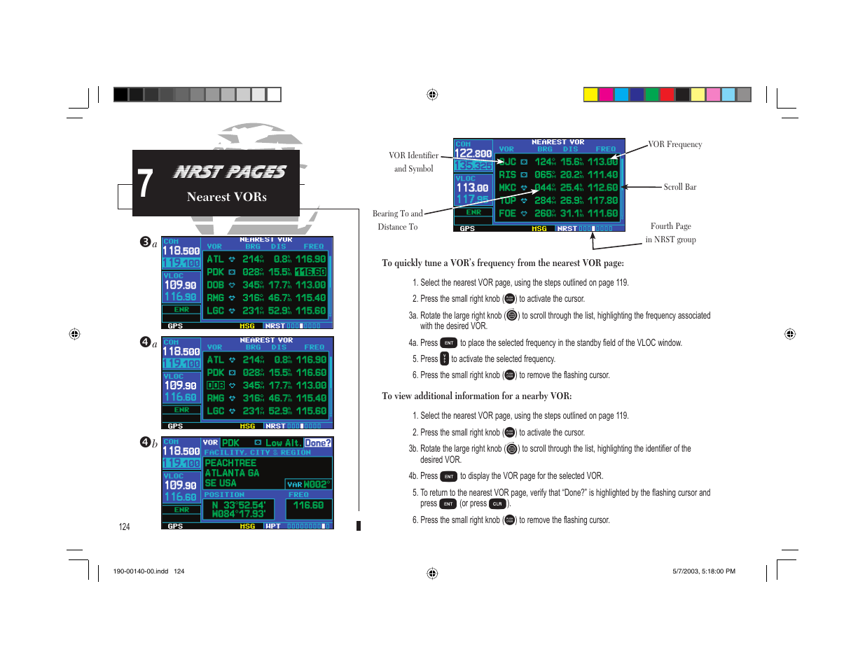 Nrst pages | Garmin GNS 430 User Manual | Page 132 / 204