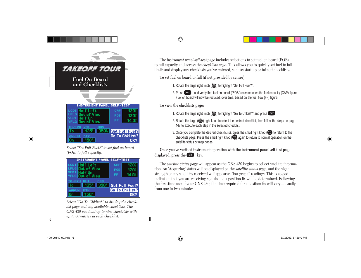Takeoff tour | Garmin GNS 430 User Manual | Page 14 / 204