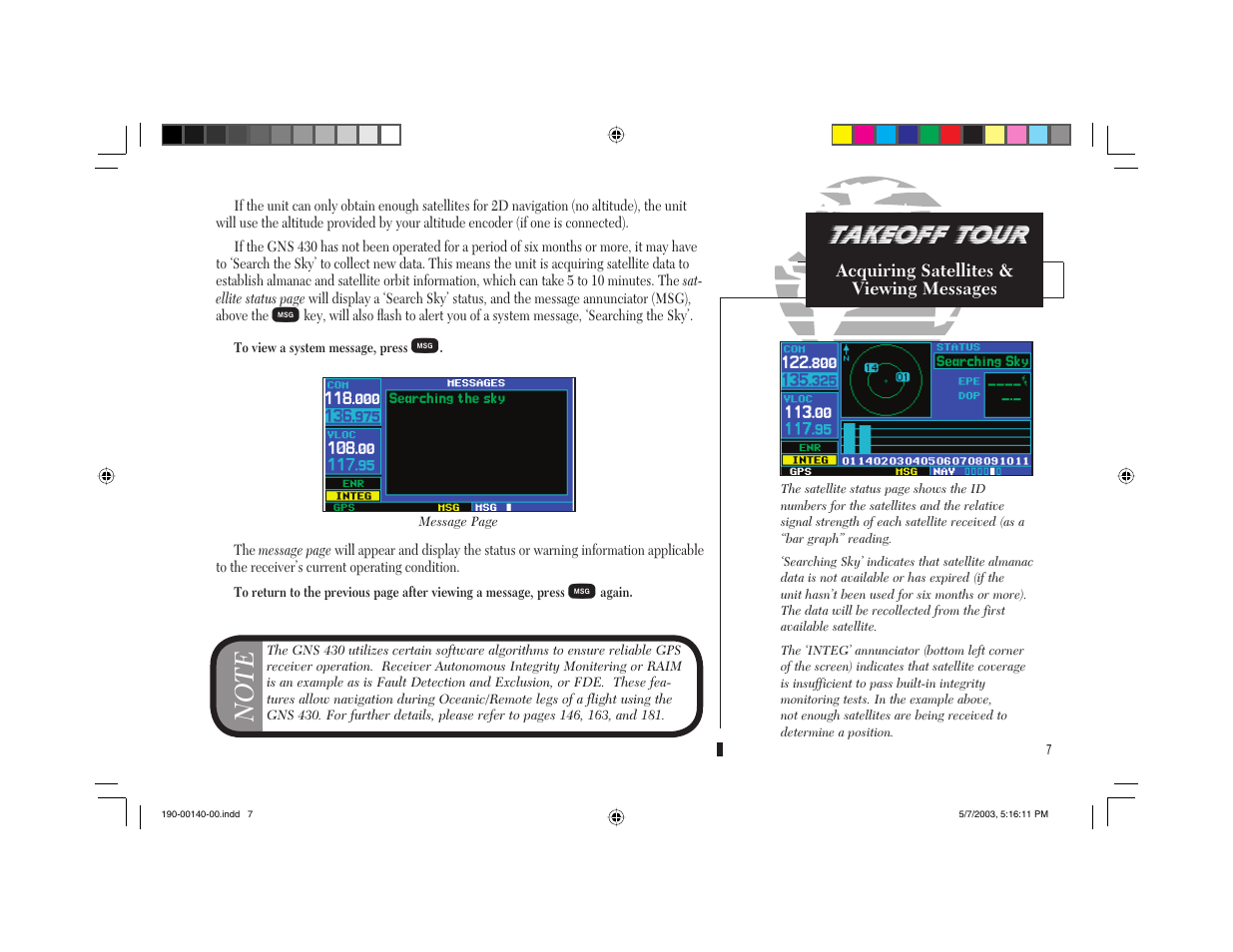 Takeoff tour | Garmin GNS 430 User Manual | Page 15 / 204