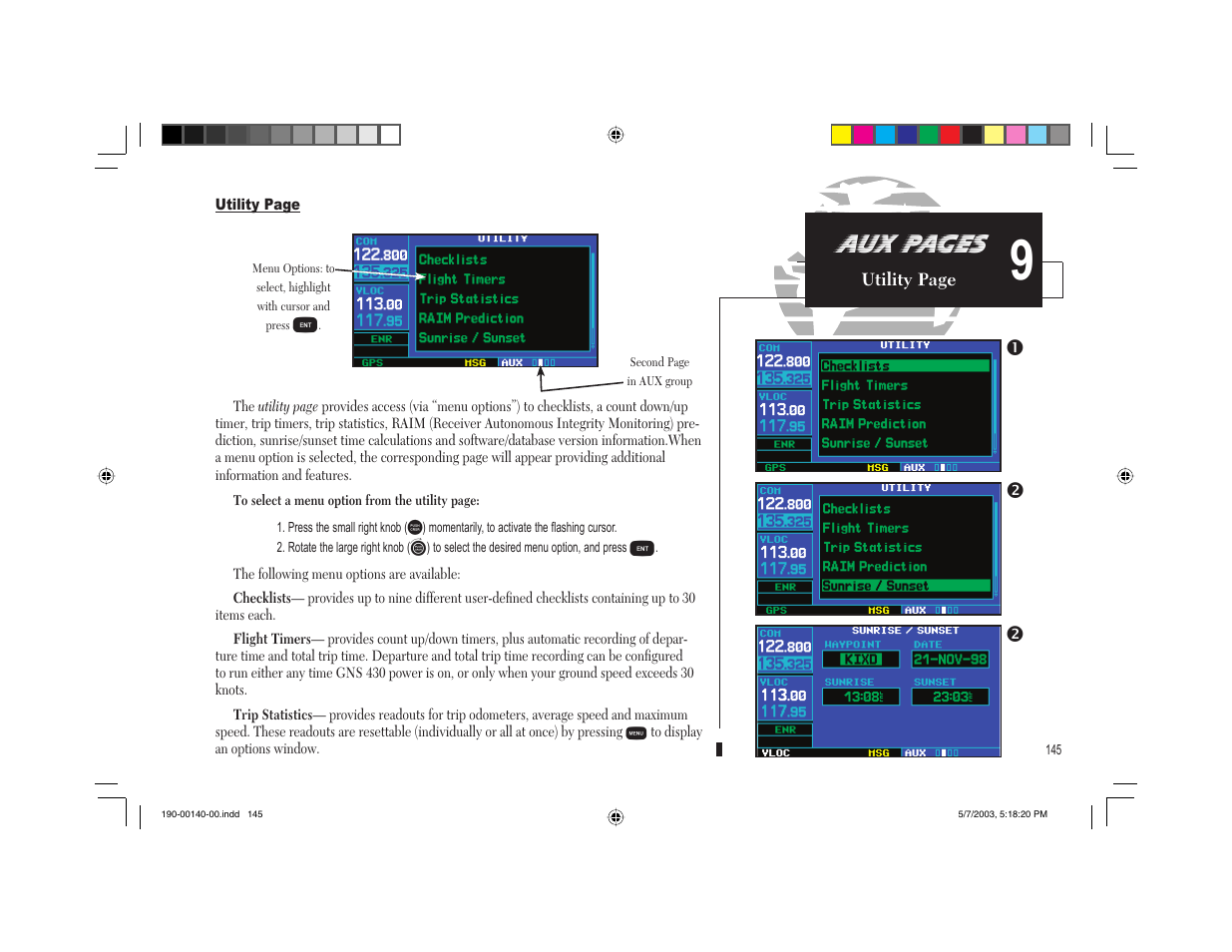 Aux pages | Garmin GNS 430 User Manual | Page 153 / 204