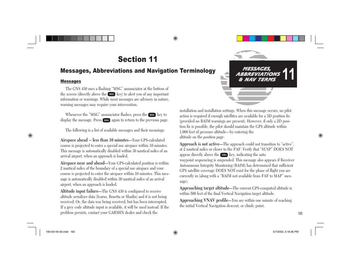 Garmin GNS 430 User Manual | Page 173 / 204