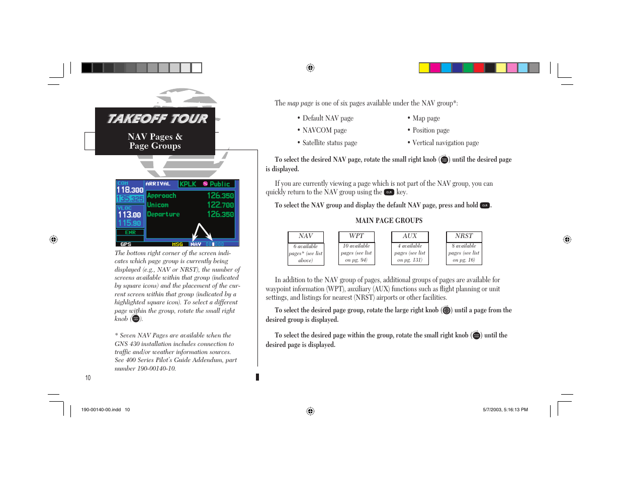 Takeoff tour | Garmin GNS 430 User Manual | Page 18 / 204