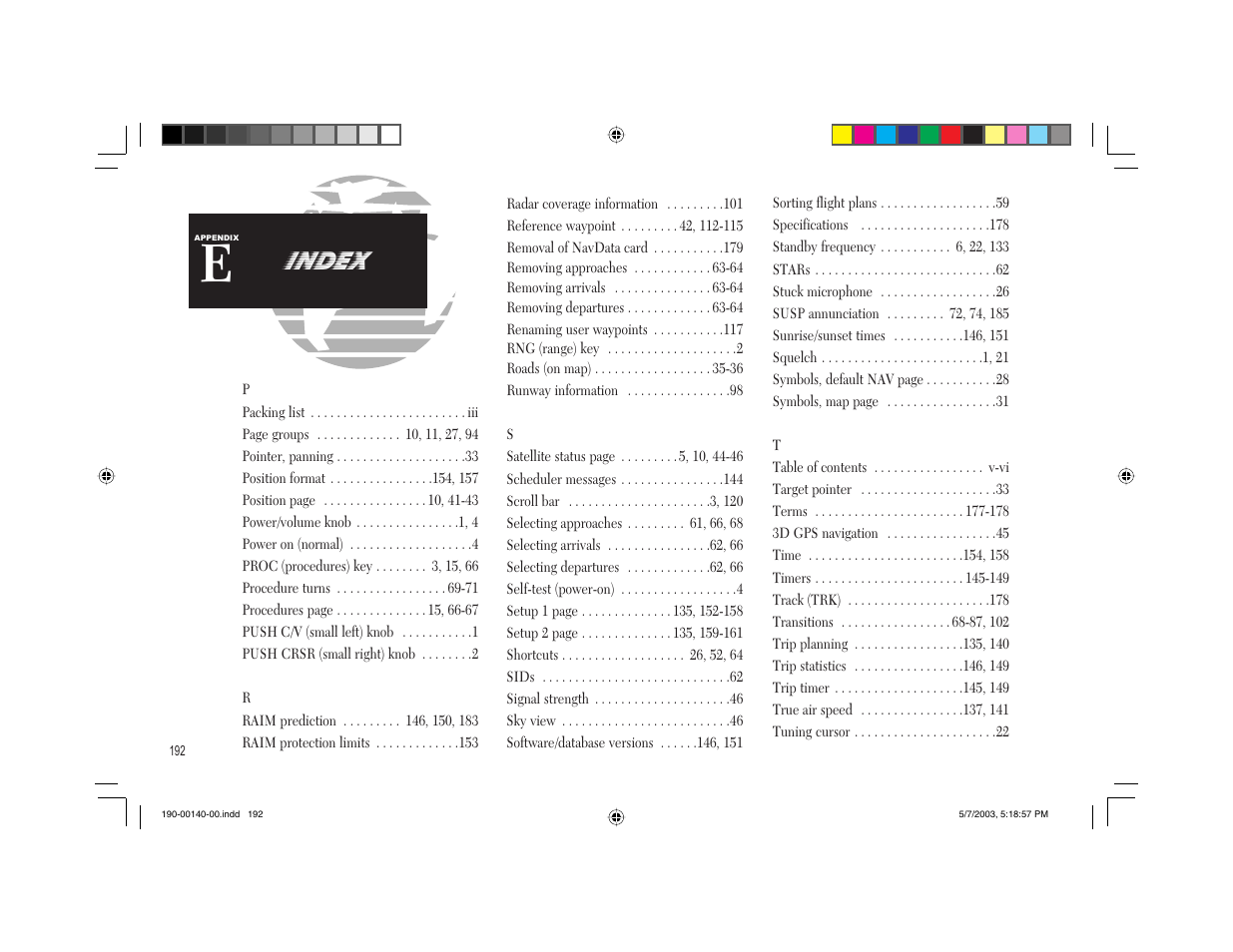 Index | Garmin GNS 430 User Manual | Page 200 / 204