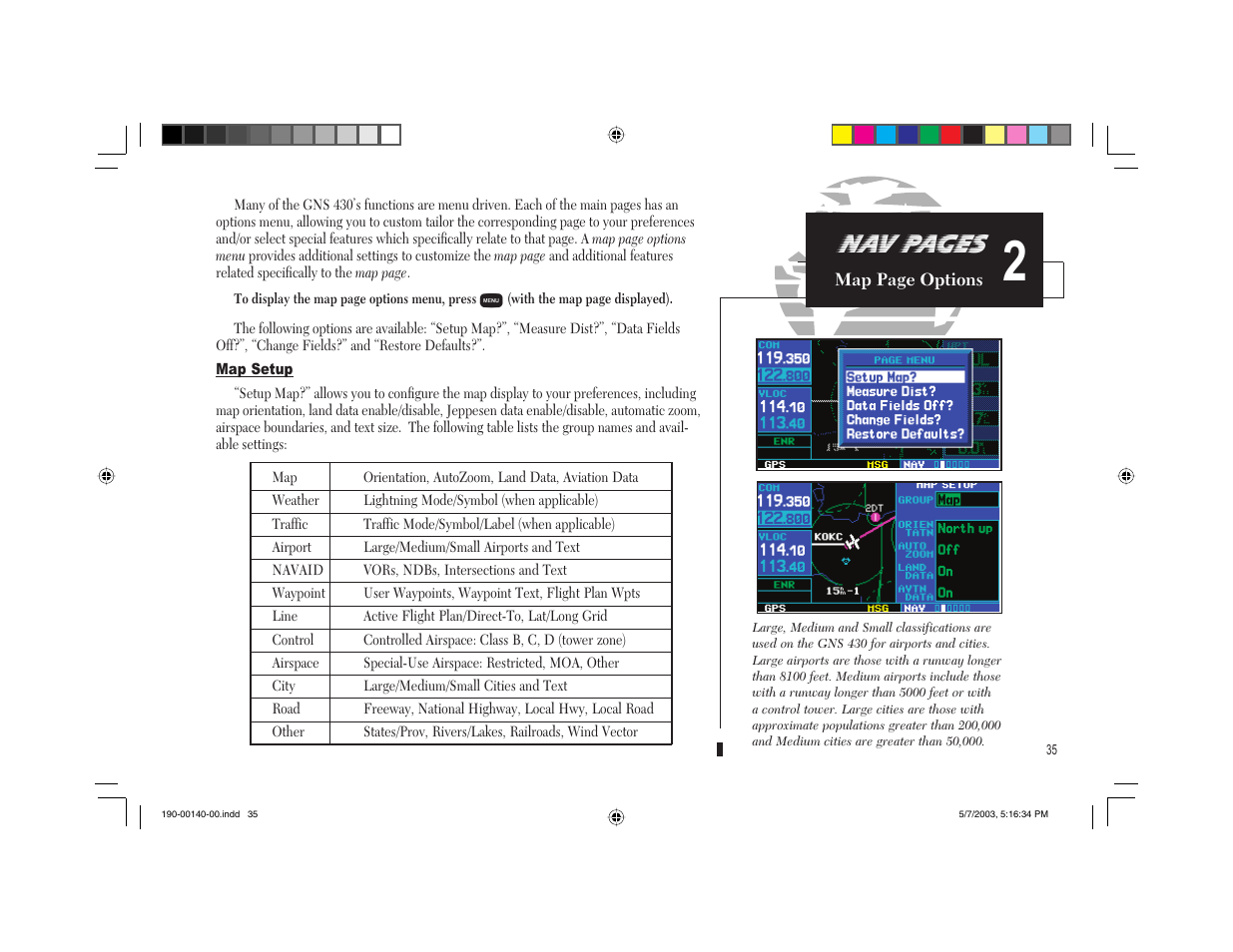 Nav pages | Garmin GNS 430 User Manual | Page 43 / 204