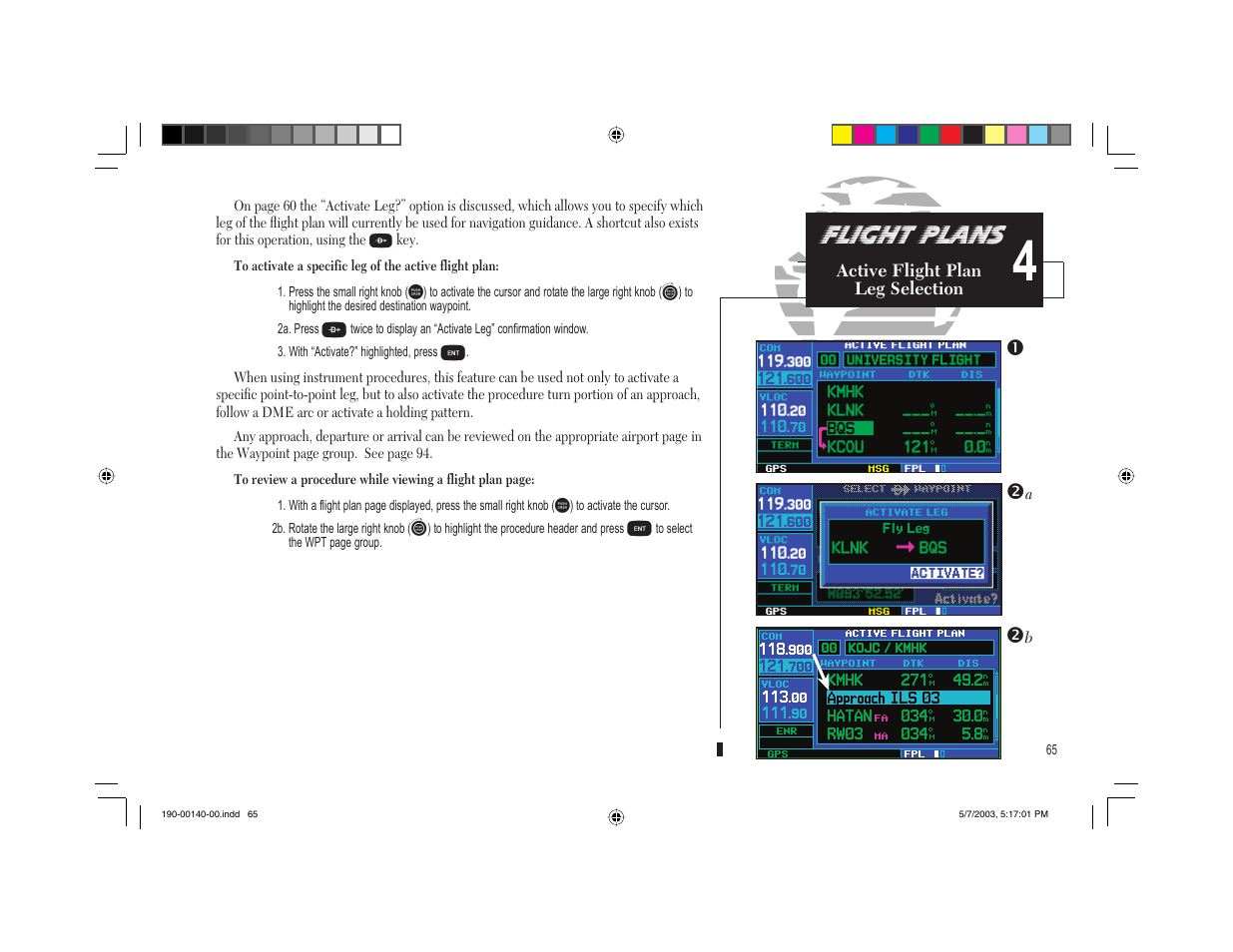 Flight plans | Garmin GNS 430 User Manual | Page 73 / 204