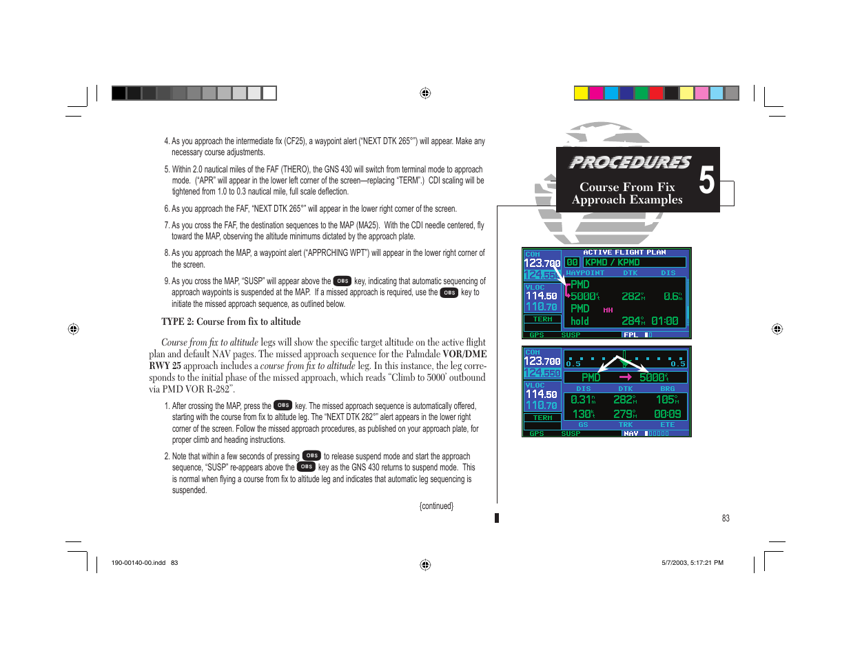 Procedures | Garmin GNS 430 User Manual | Page 91 / 204