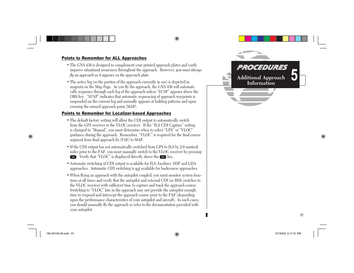 Procedures | Garmin GNS 430 User Manual | Page 99 / 204