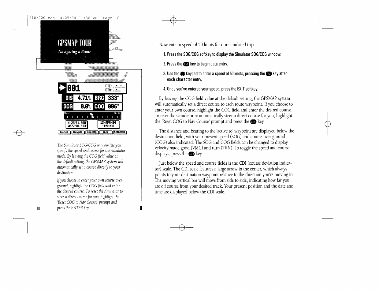 Gpsmap tour | Garmin 210 User Manual | Page 20 / 92