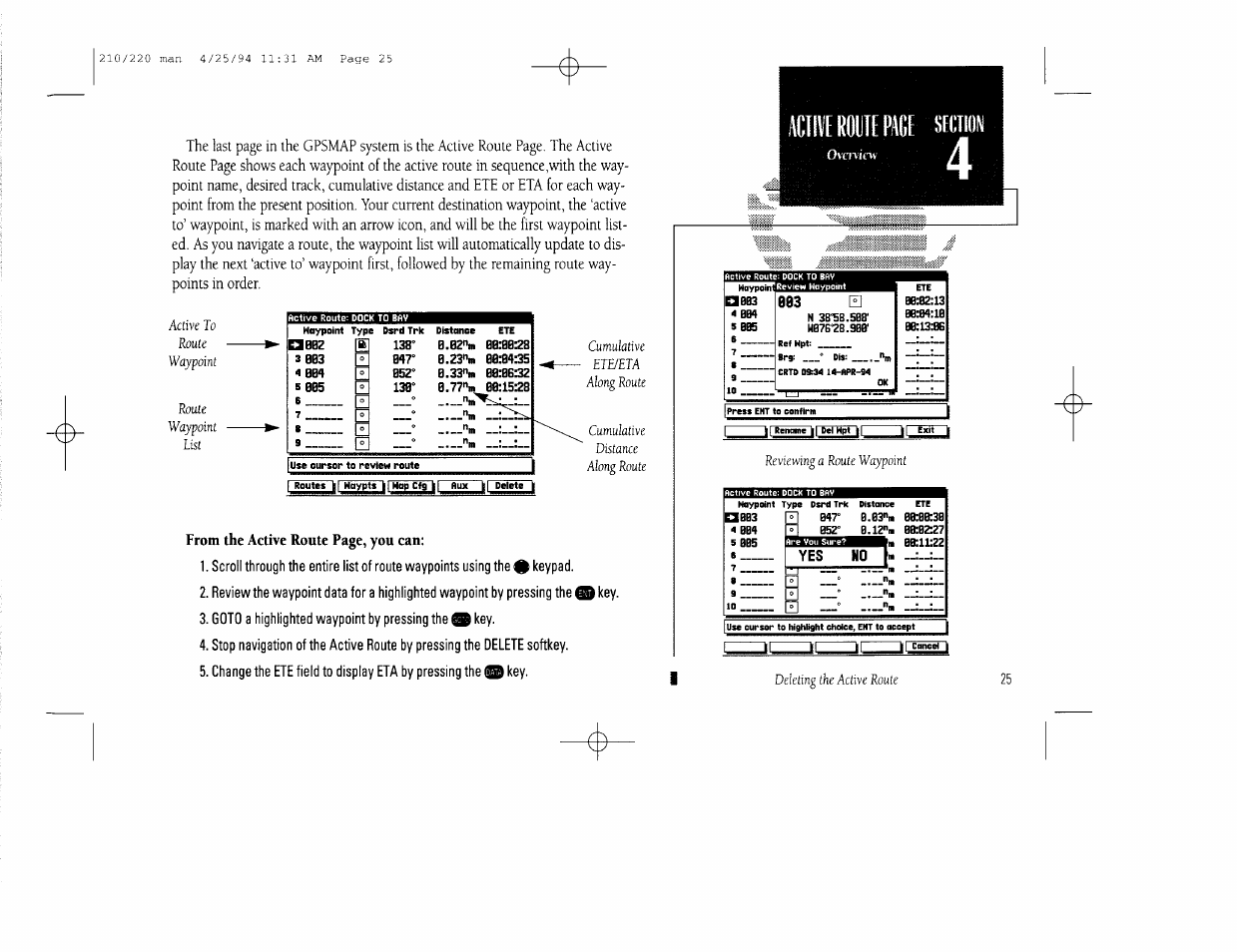 Acflvewfepm, Route, Ovcniov | Garmin 210 User Manual | Page 35 / 92