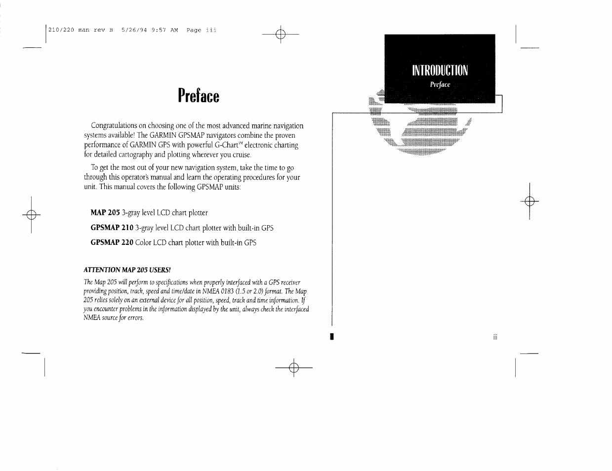 Preface, Introdyction | Garmin 210 User Manual | Page 5 / 92