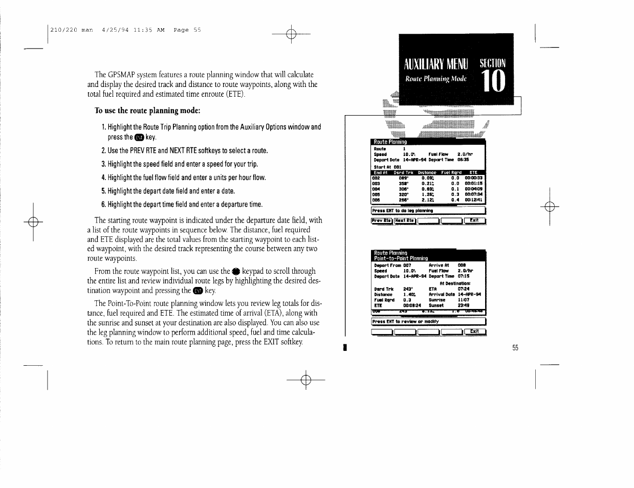 Auxiliiïmend | Garmin 210 User Manual | Page 65 / 92