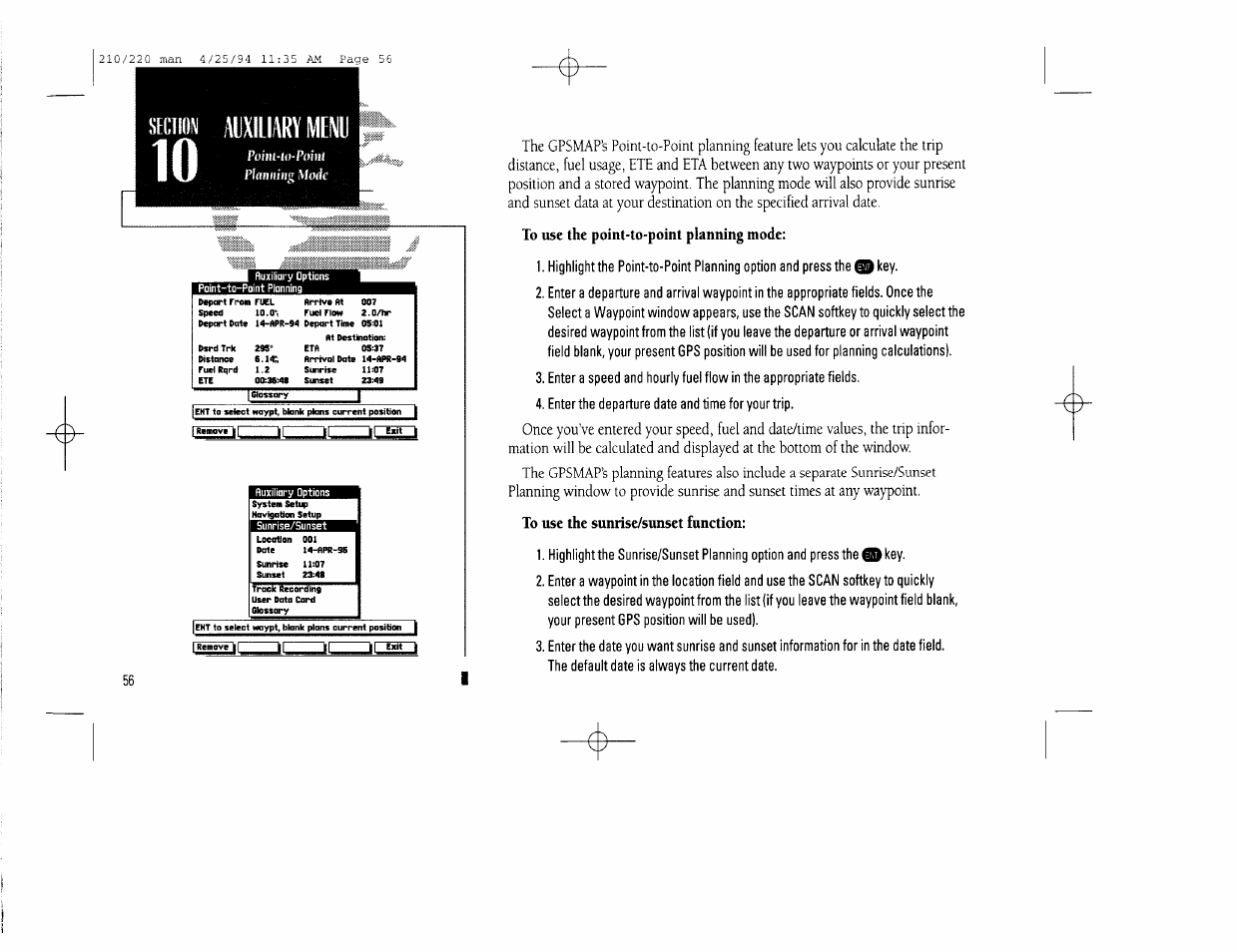 Auxiliary | Garmin 210 User Manual | Page 66 / 92