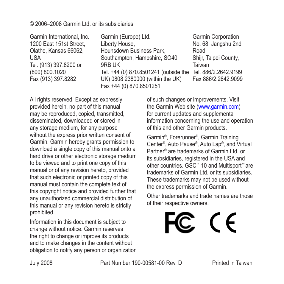 Garmin Forerunner 305 User Manual | Page 2 / 80