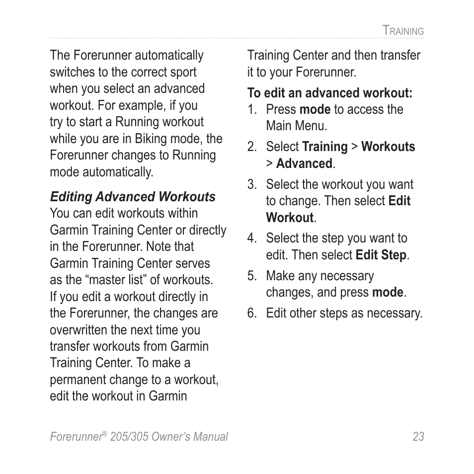 Garmin Forerunner 305 User Manual | Page 27 / 80