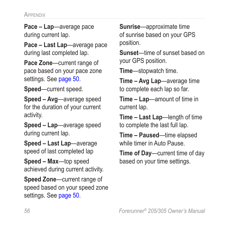 Garmin Forerunner 305 User Manual | Page 60 / 80