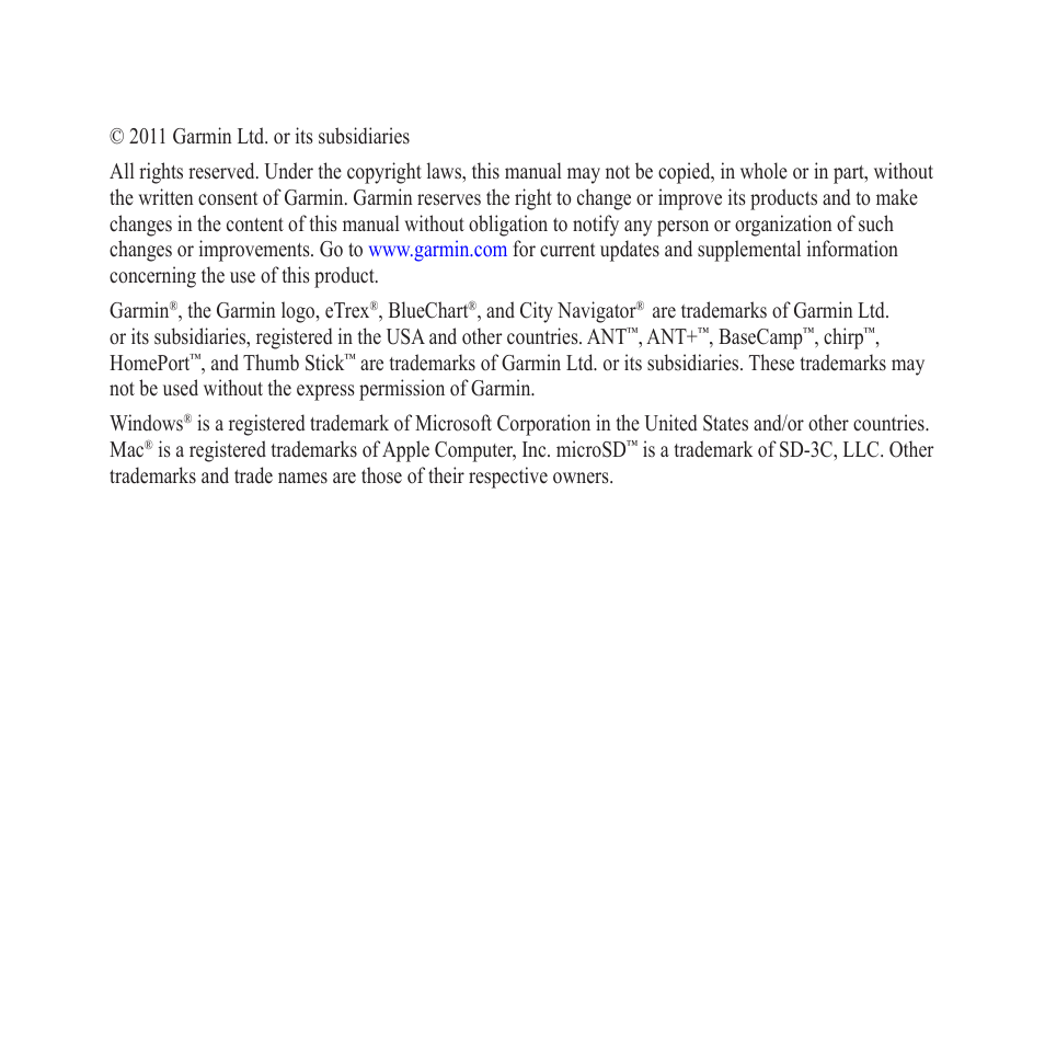 Garmin eTrex User Manual | Page 2 / 60
