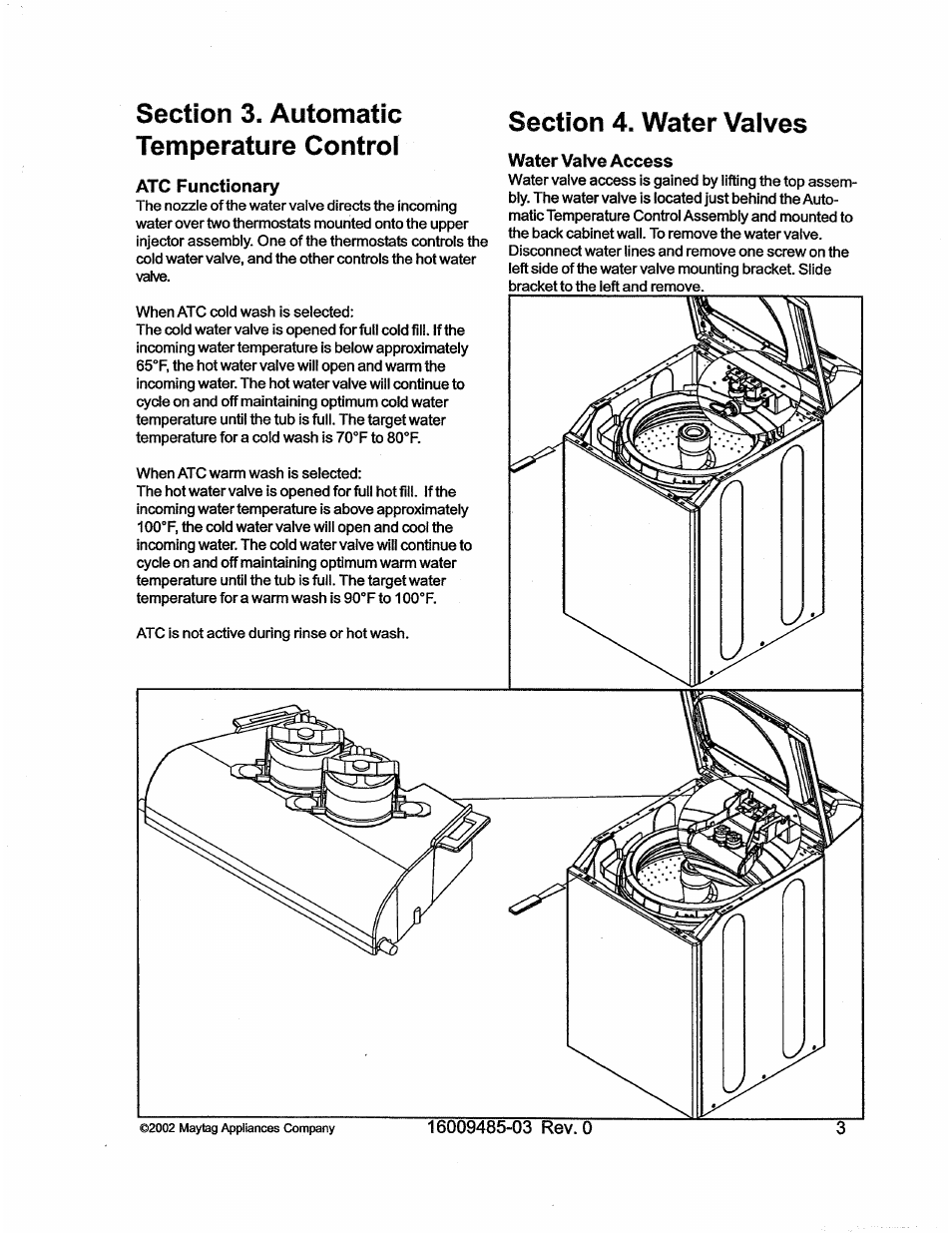 Атс functionary, Water valve access | Maytag Atlantis User Manual | Page 117 / 120