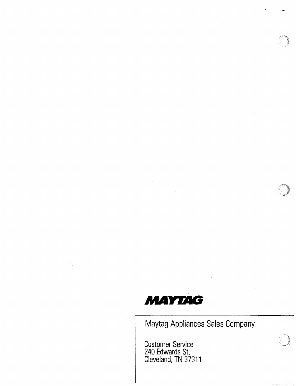 Mayma | Maytag Atlantis User Manual | Page 119 / 120