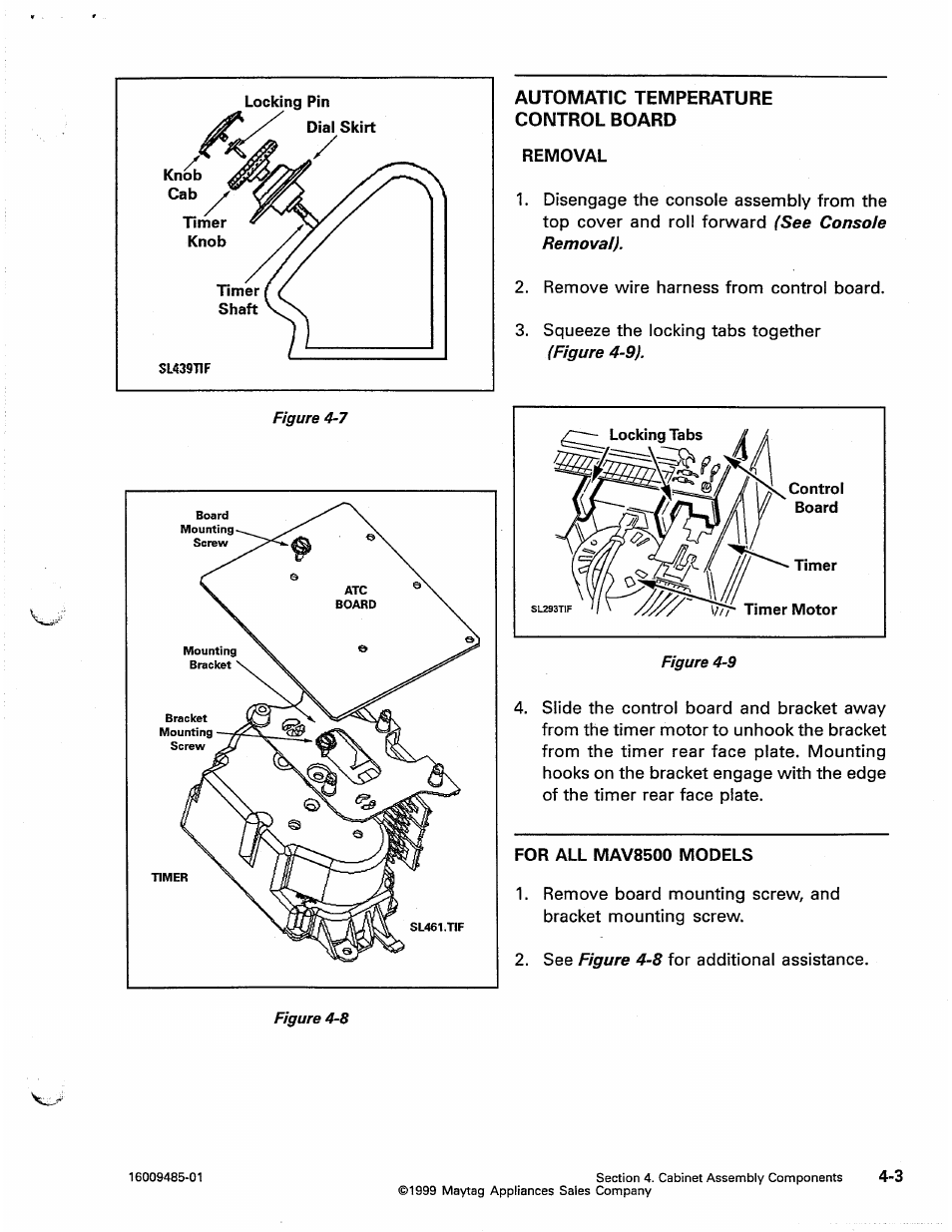 Automatic temperature control board, Removal, Automatic temperature control board -3 | Maytag Atlantis User Manual | Page 31 / 120