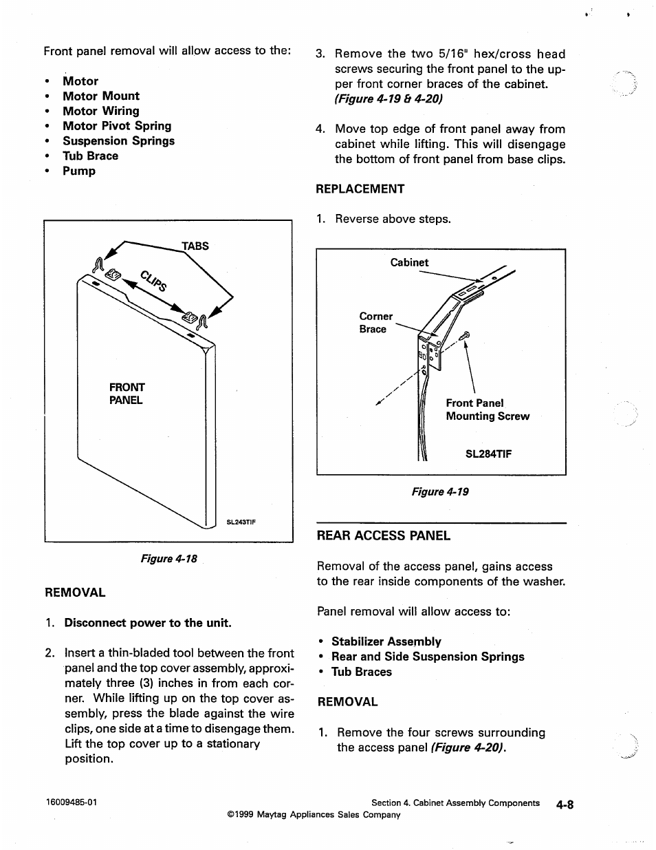 Rear access panel, Rear access panel -8 | Maytag Atlantis User Manual | Page 36 / 120