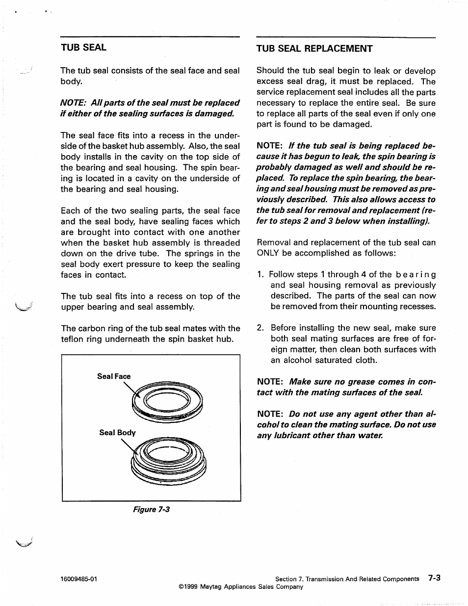 Tub seal replacement, Tub seal replacement -3 | Maytag Atlantis User Manual | Page 57 / 120