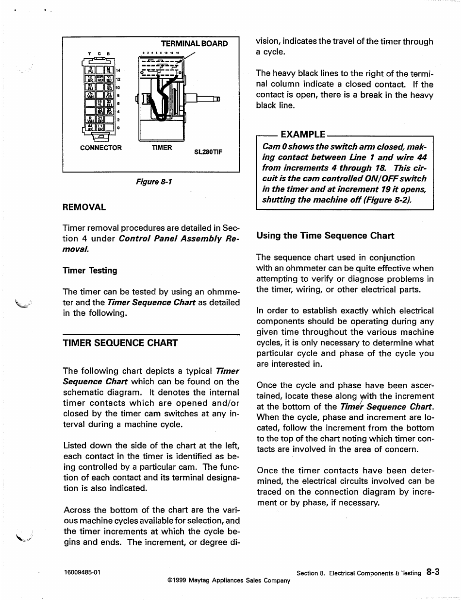 Example, Timer sequence chart, Using the time sequence chart | Timer sequence chart -3 | Maytag Atlantis User Manual | Page 73 / 120