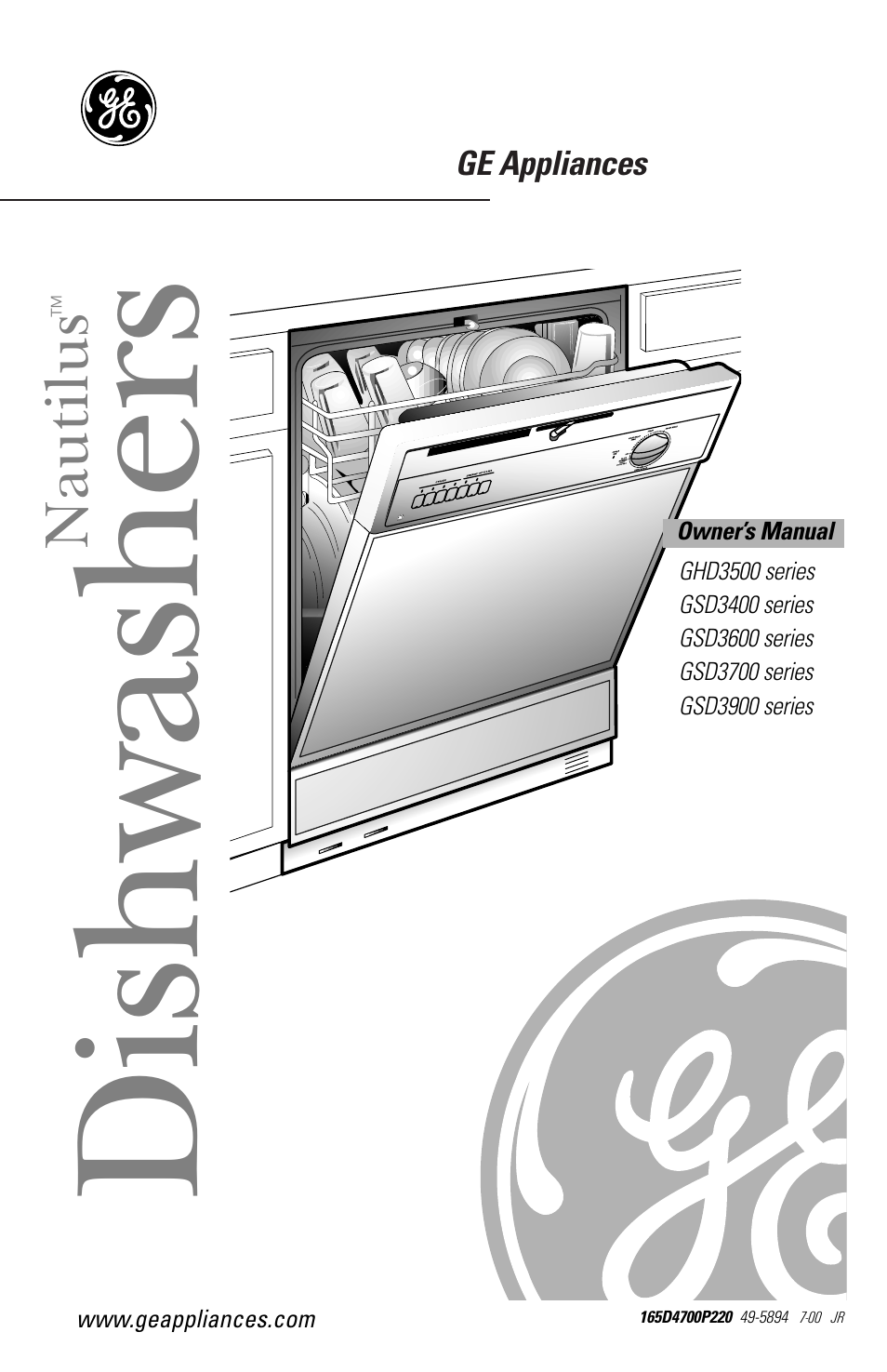 GE nautilus dishwasher User Manual | 32 pages