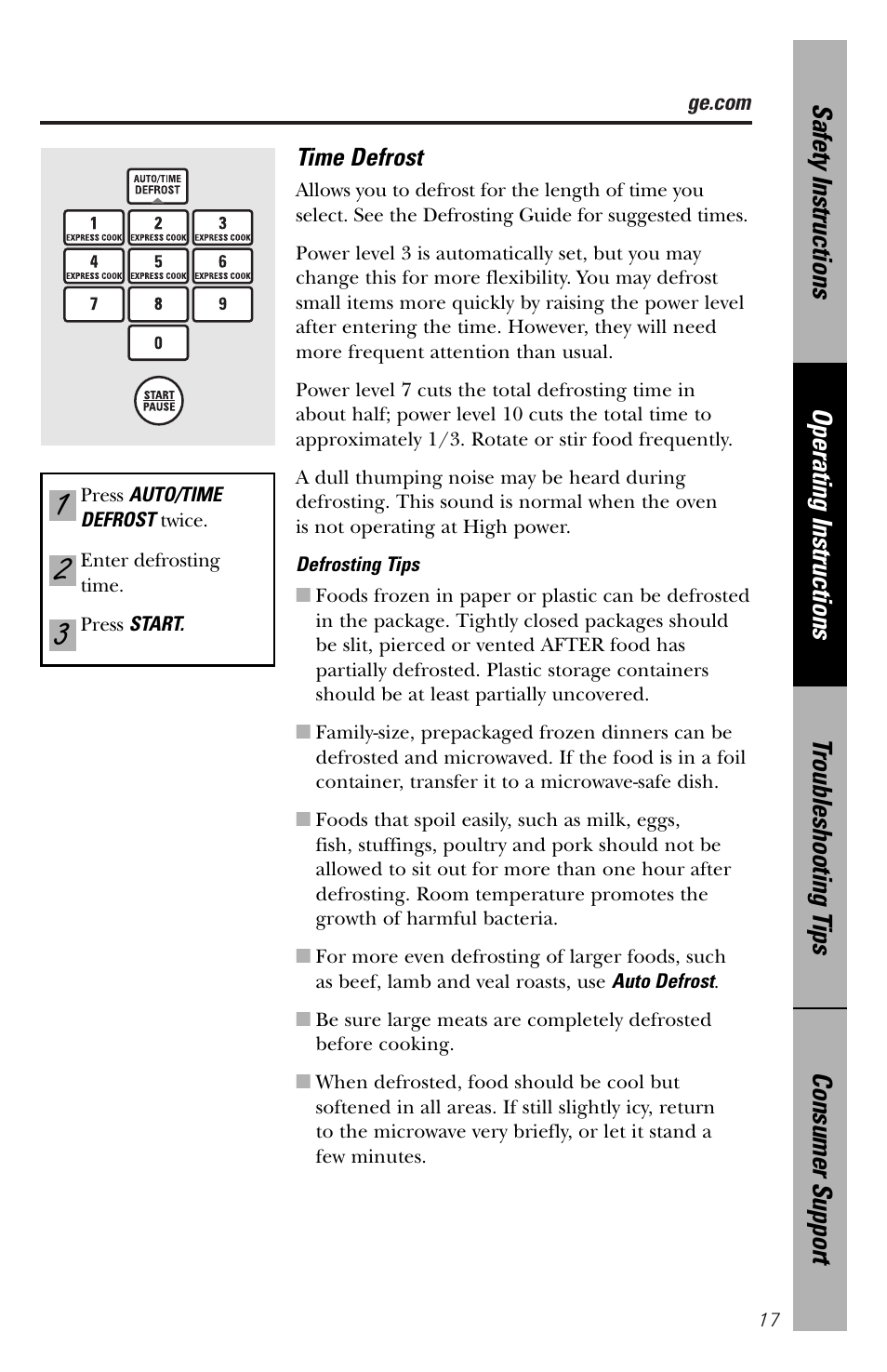 GE spacemaker xl1800 User Manual | Page 17 / 88