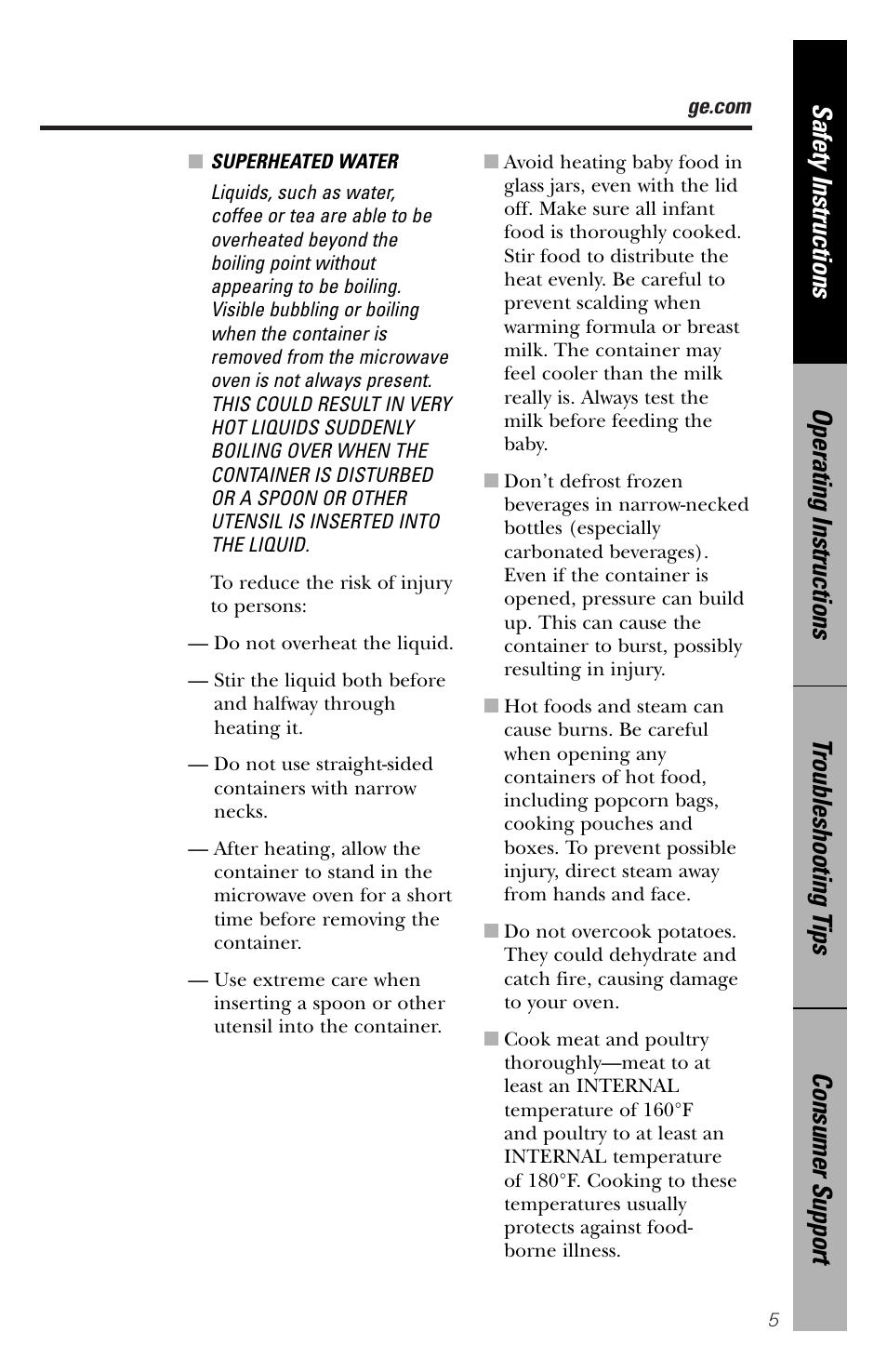 GE spacemaker xl1800 User Manual | Page 5 / 88