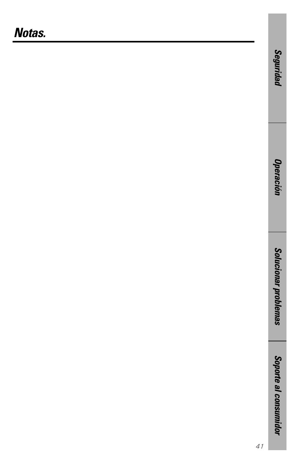 Notas | GE spacemaker xl1800 User Manual | Page 85 / 88