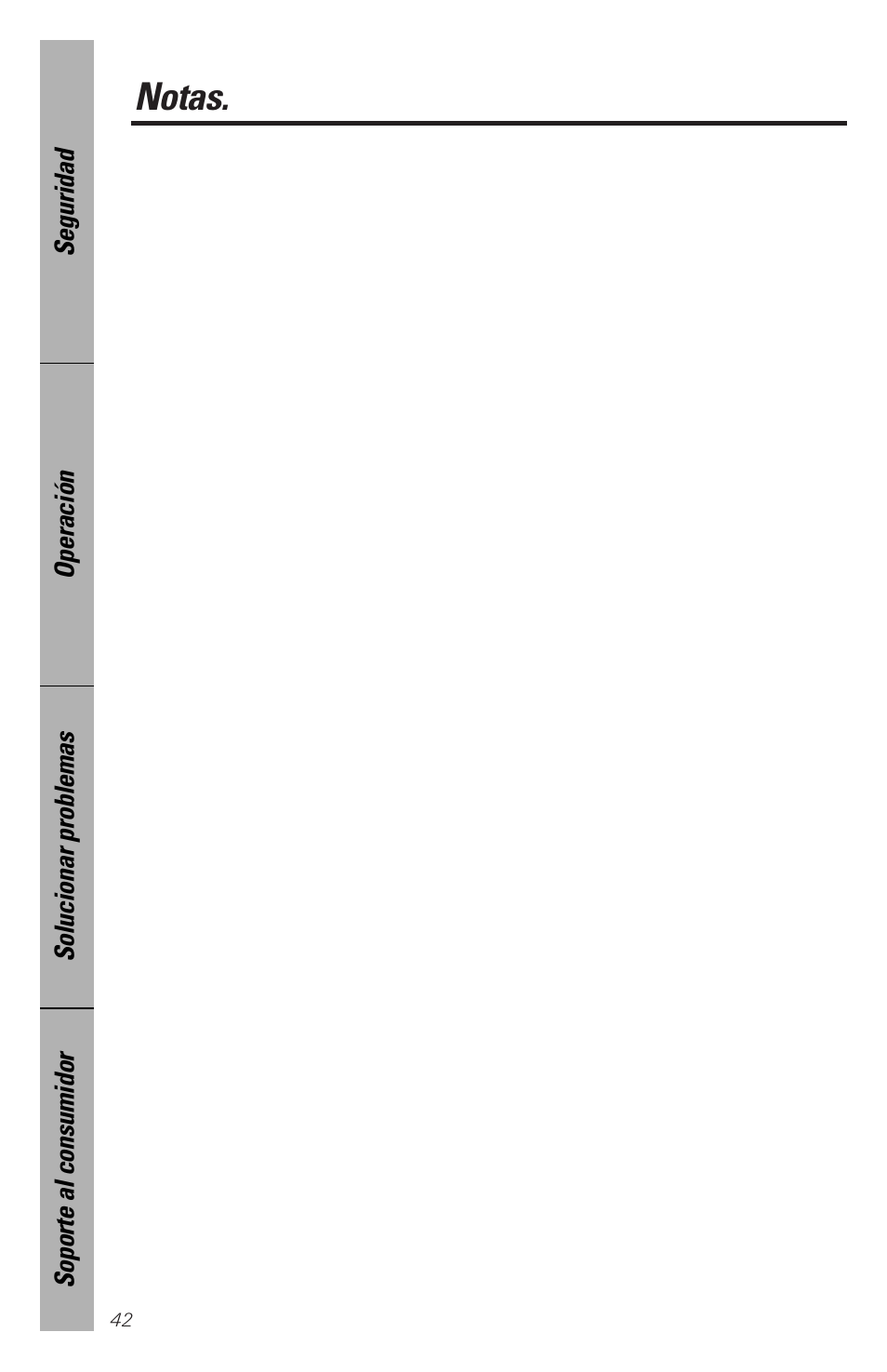 Notas | GE spacemaker xl1800 User Manual | Page 86 / 88