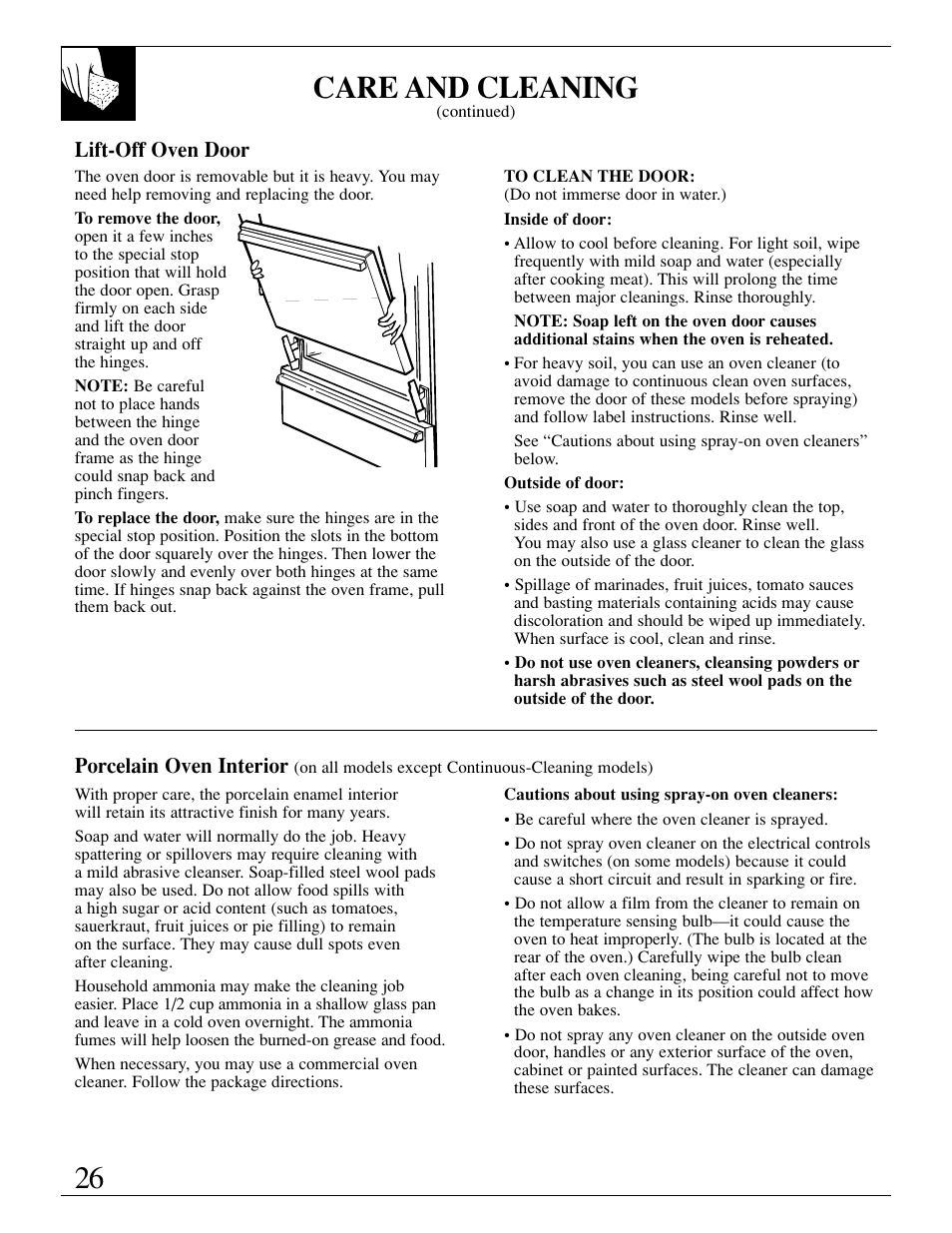 Care and cleaning | GE xl44 User Manual | Page 26 / 48