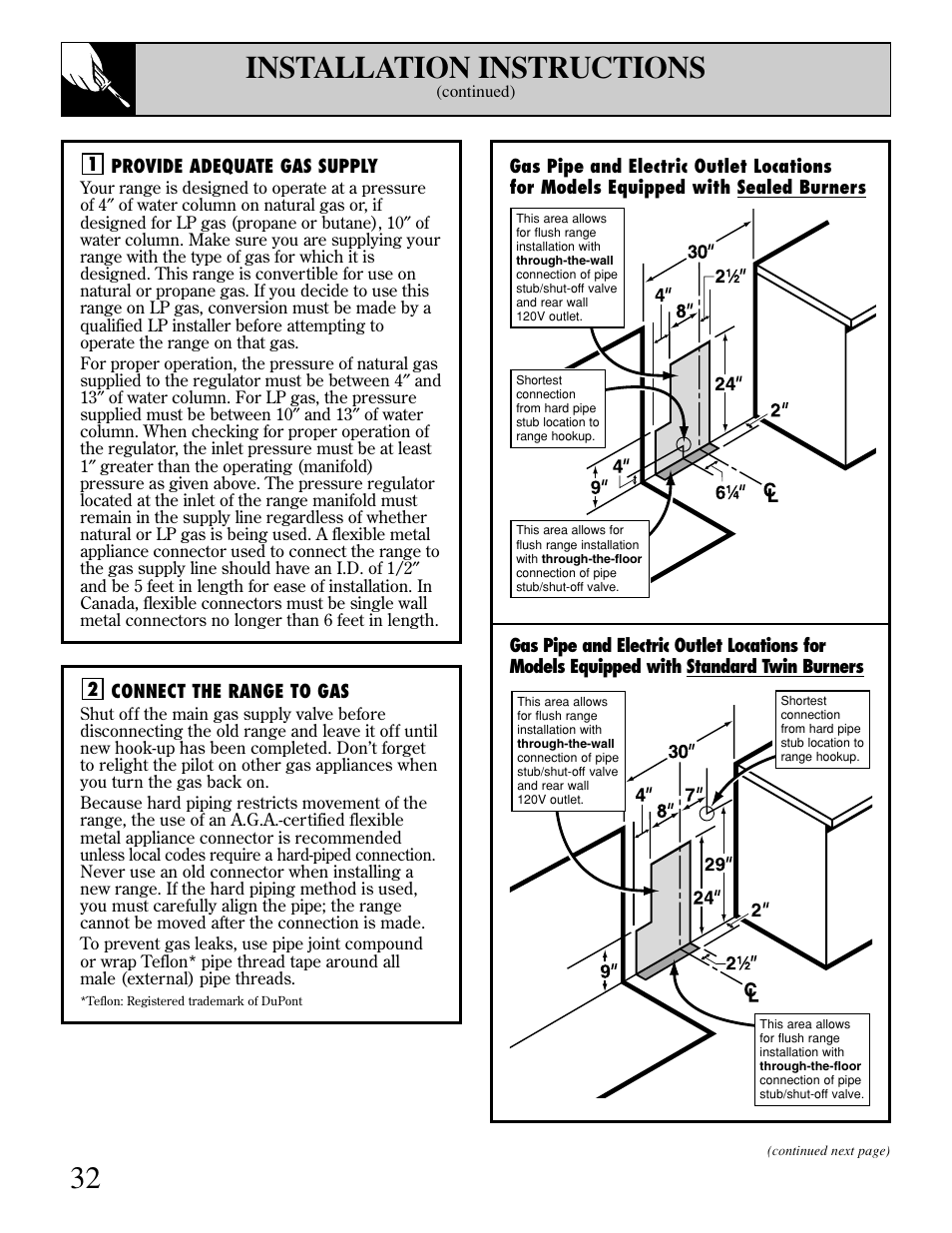 32 installation instructions | GE xl44 User Manual | Page 32 / 48