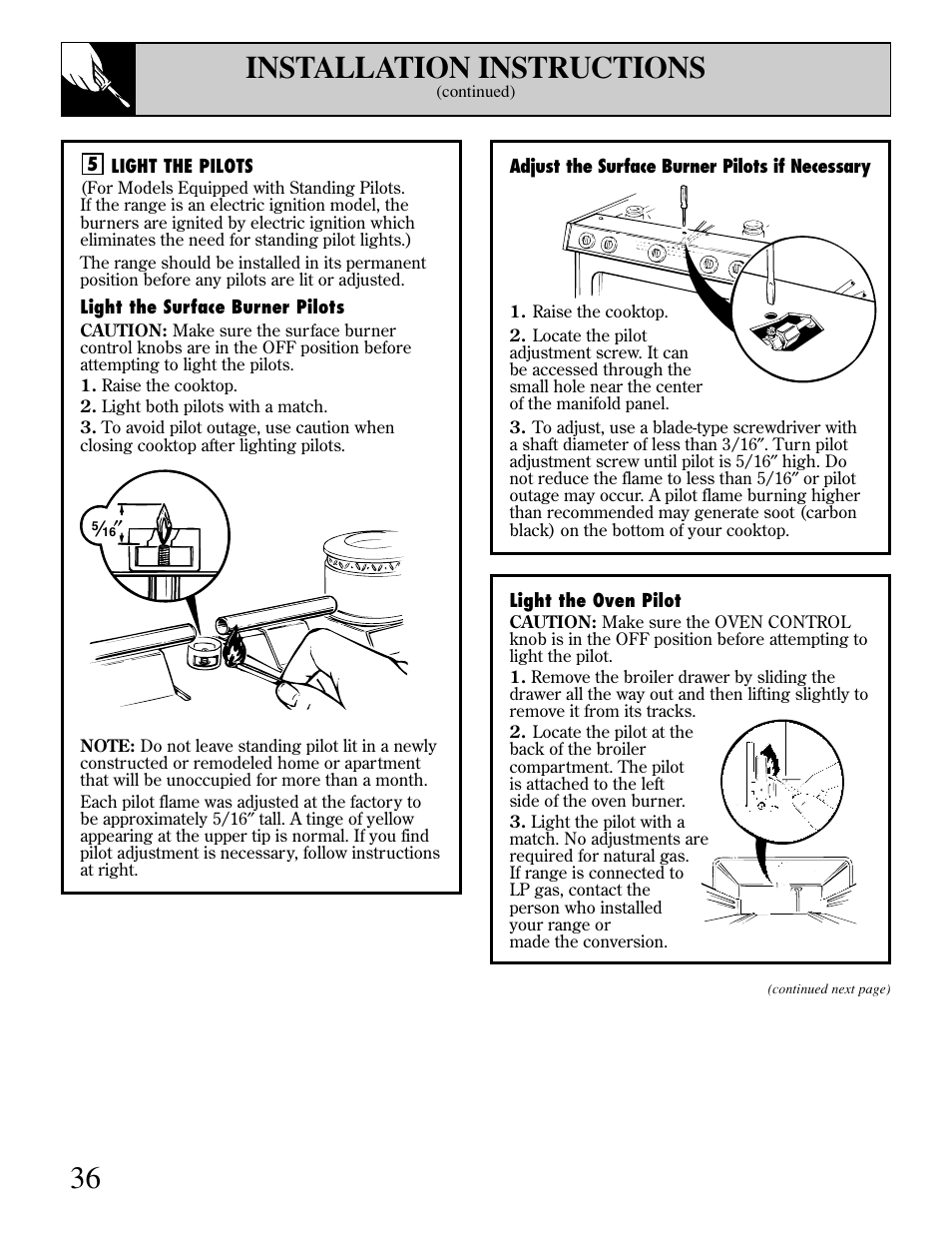 36 installation instructions | GE xl44 User Manual | Page 36 / 48