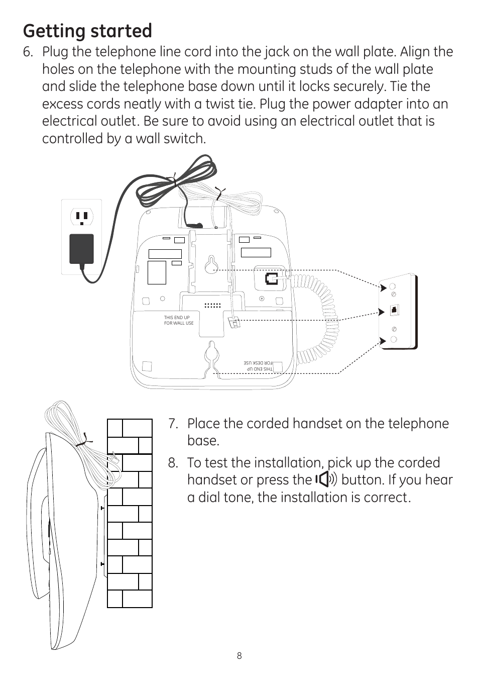 Getting started | GE dect 6.0 User Manual | Page 12 / 87