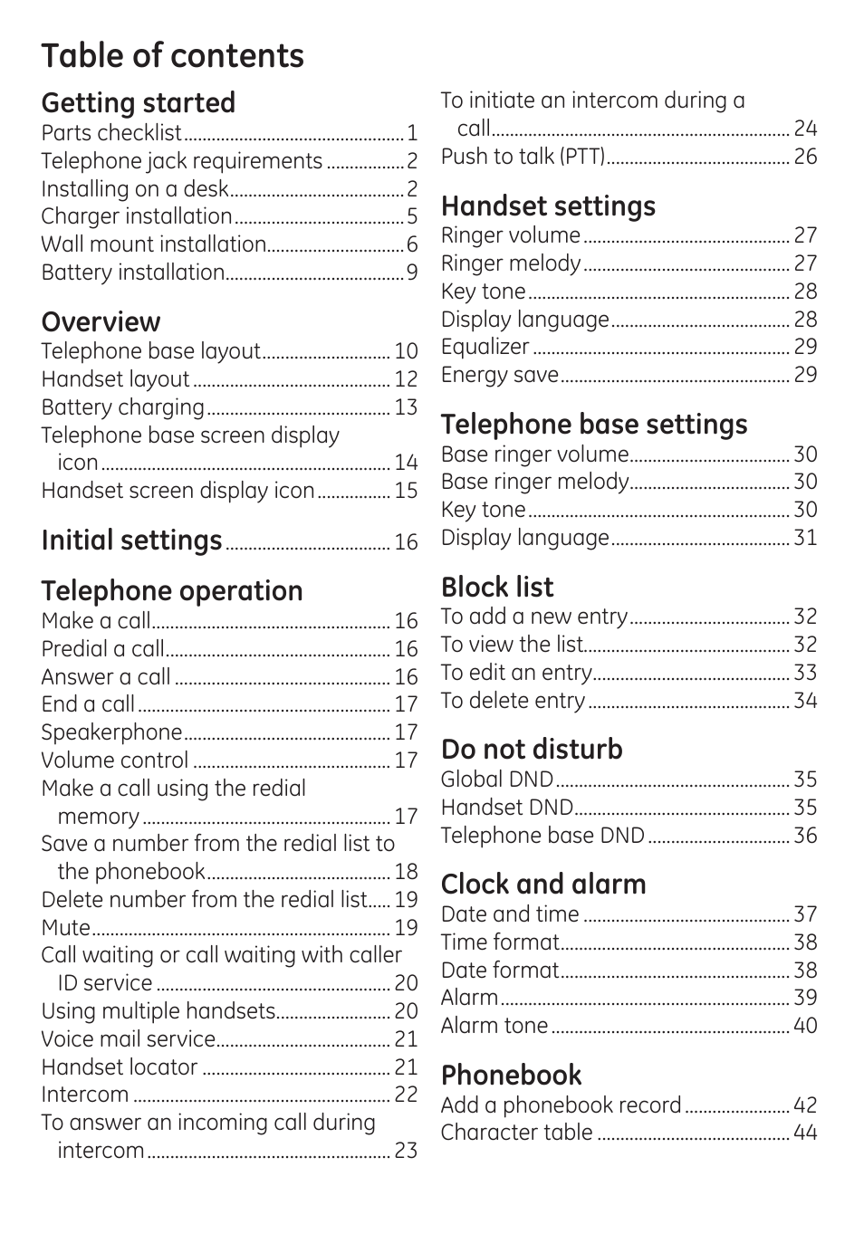 GE dect 6.0 User Manual | Page 3 / 87