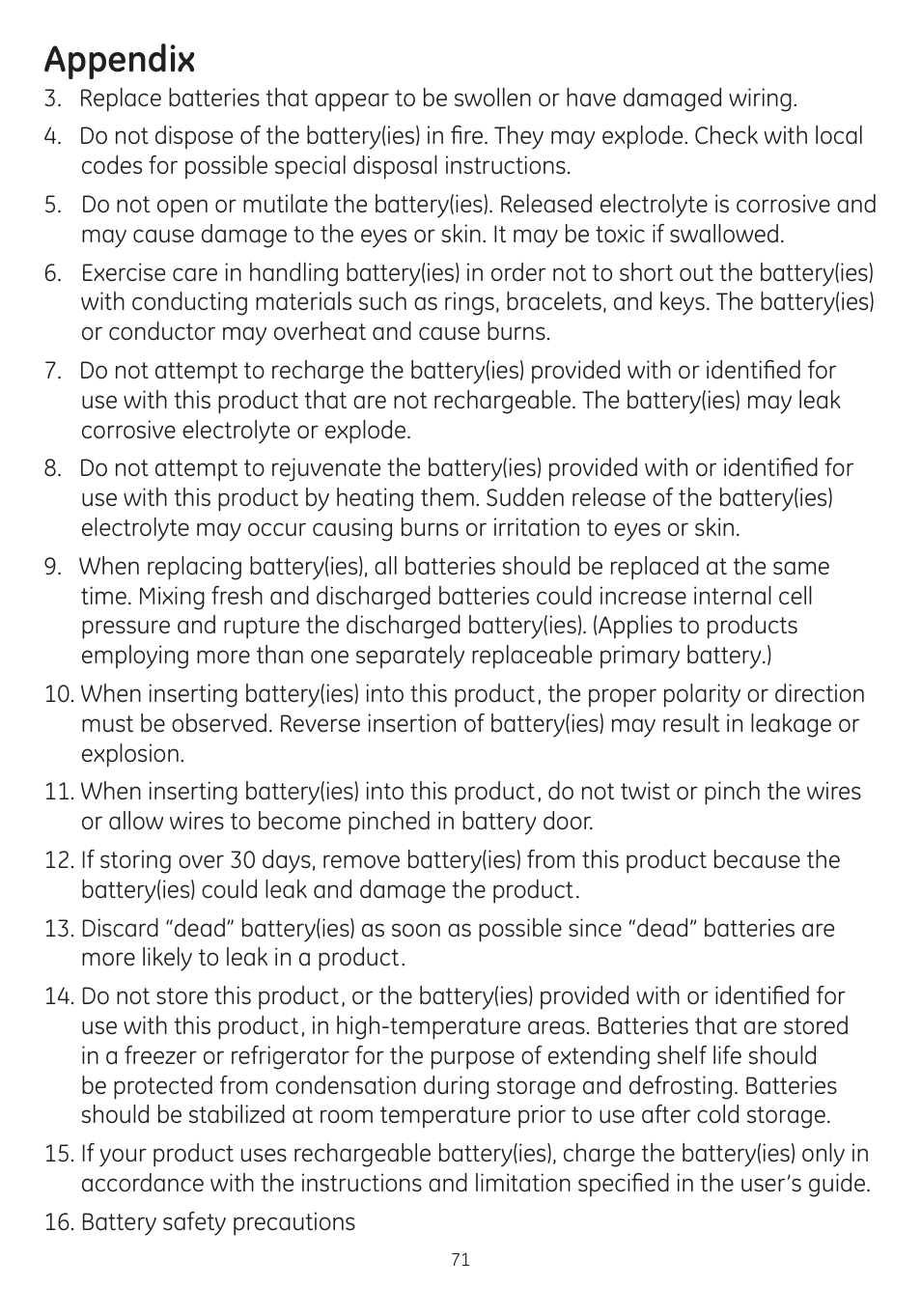 Appendix | GE dect 6.0 User Manual | Page 75 / 87