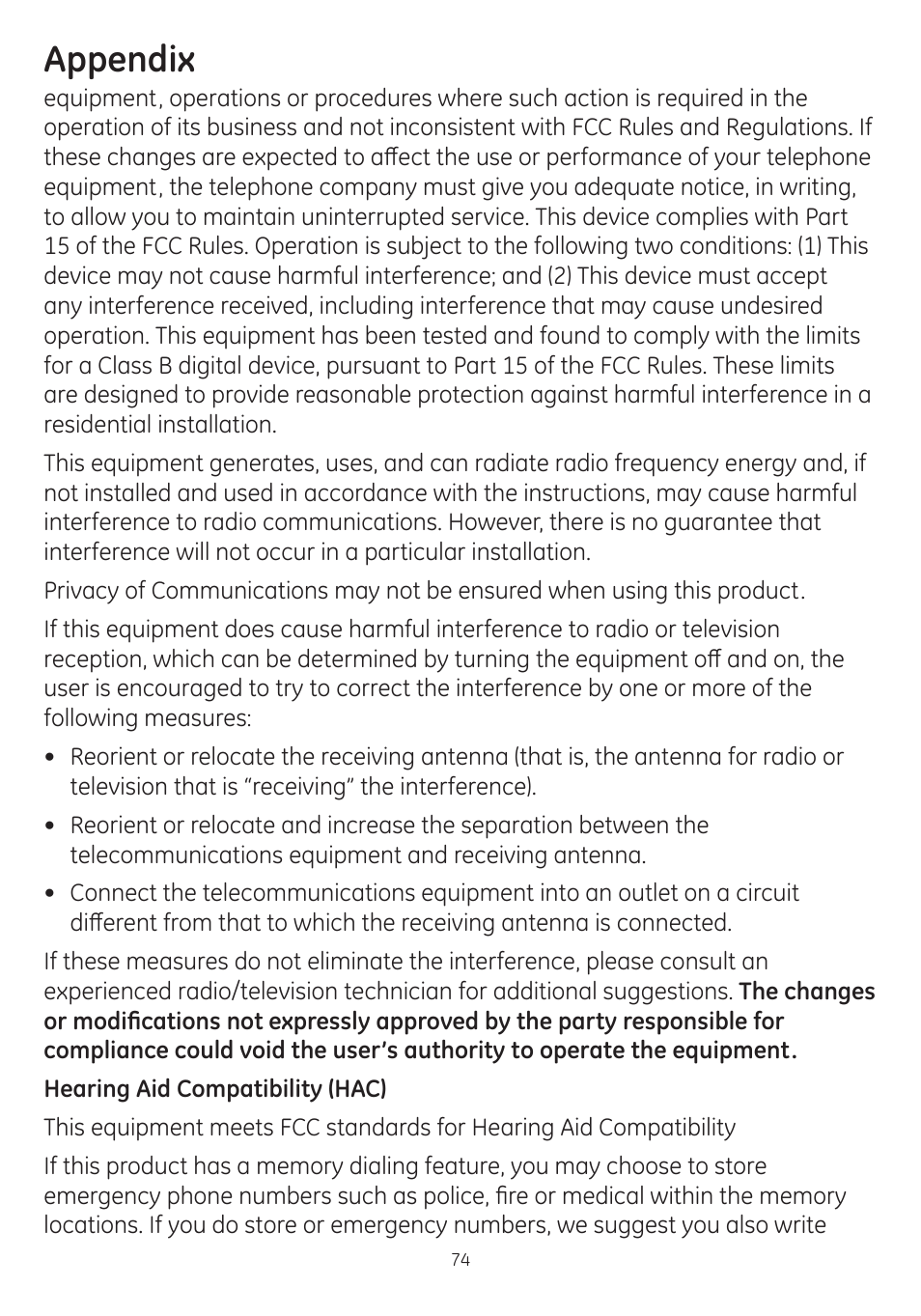 Appendix | GE dect 6.0 User Manual | Page 78 / 87