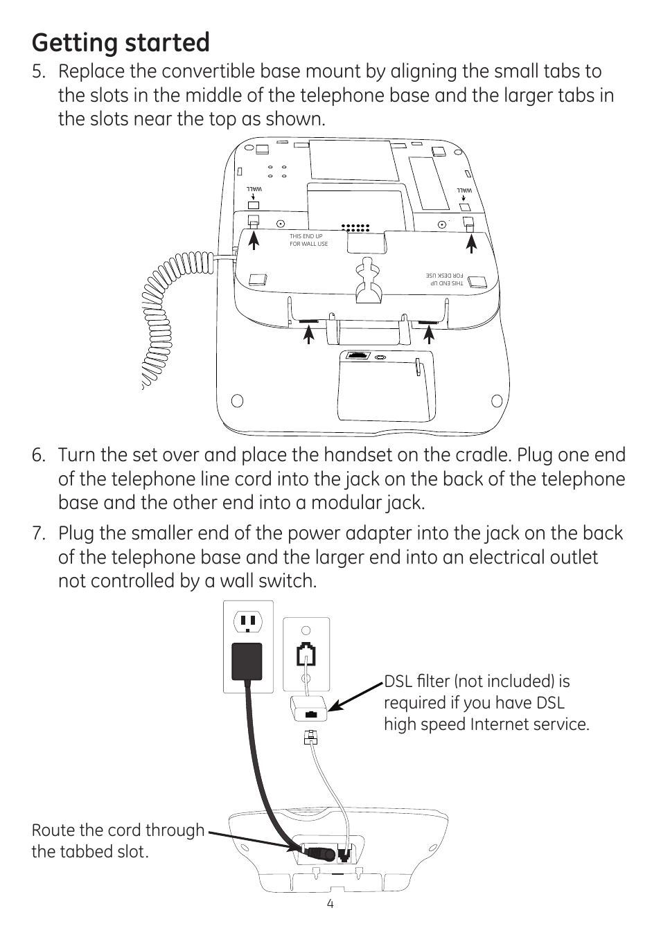 Getting started | GE dect 6.0 User Manual | Page 8 / 87