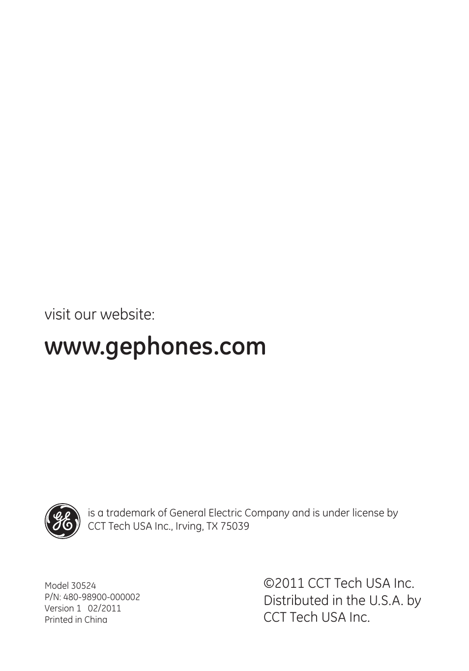 Visit our website | GE dect 6.0 User Manual | Page 87 / 87