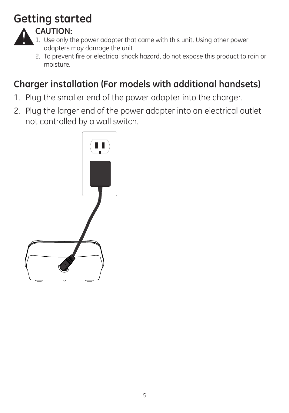 Getting started | GE dect 6.0 User Manual | Page 9 / 87